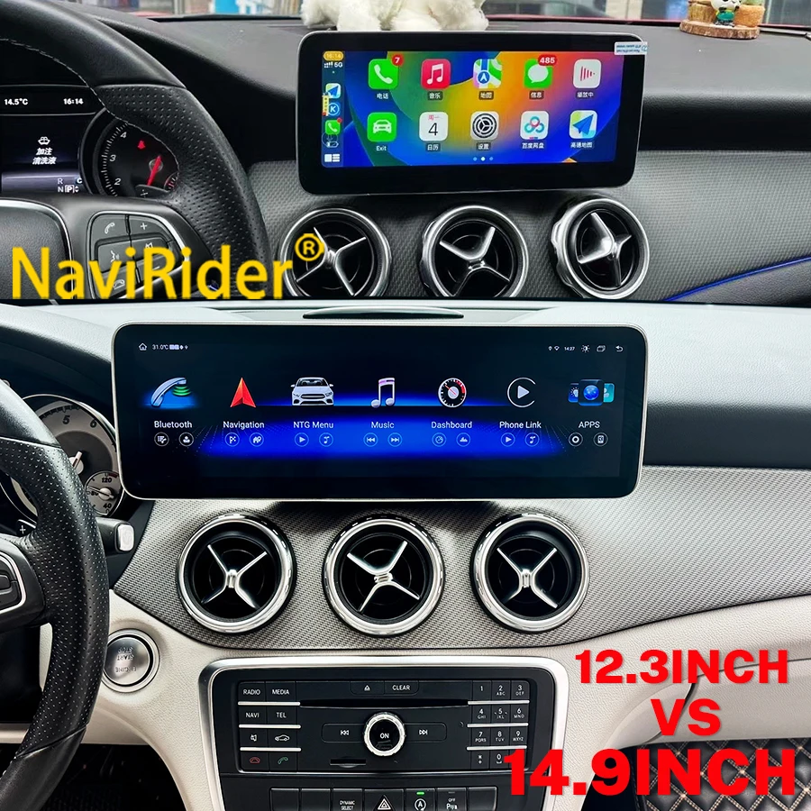14.9 بوصة/12.3 شاشة تعمل باللمس راديو السيارة لبنز A B CLA GLA W176 W463 W246 2011-2019 عرض الوسائط المتعددة وحدة رئيس Carplay اللاسلكية #2