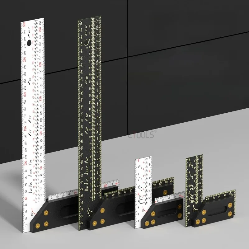 10-30cm 90 degrees Right-angle Marking Ruler Hole Location Multifunctional Stable Durable High Precision Wood Measuring Tools