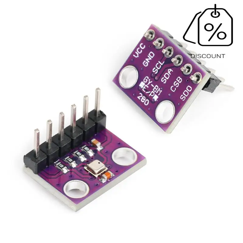ABKN-2PCS BME280 3.3V Sensor Module Atmospheric Pressure Temperature Humidity Sensors I2C SPI Breakout GY-BME280