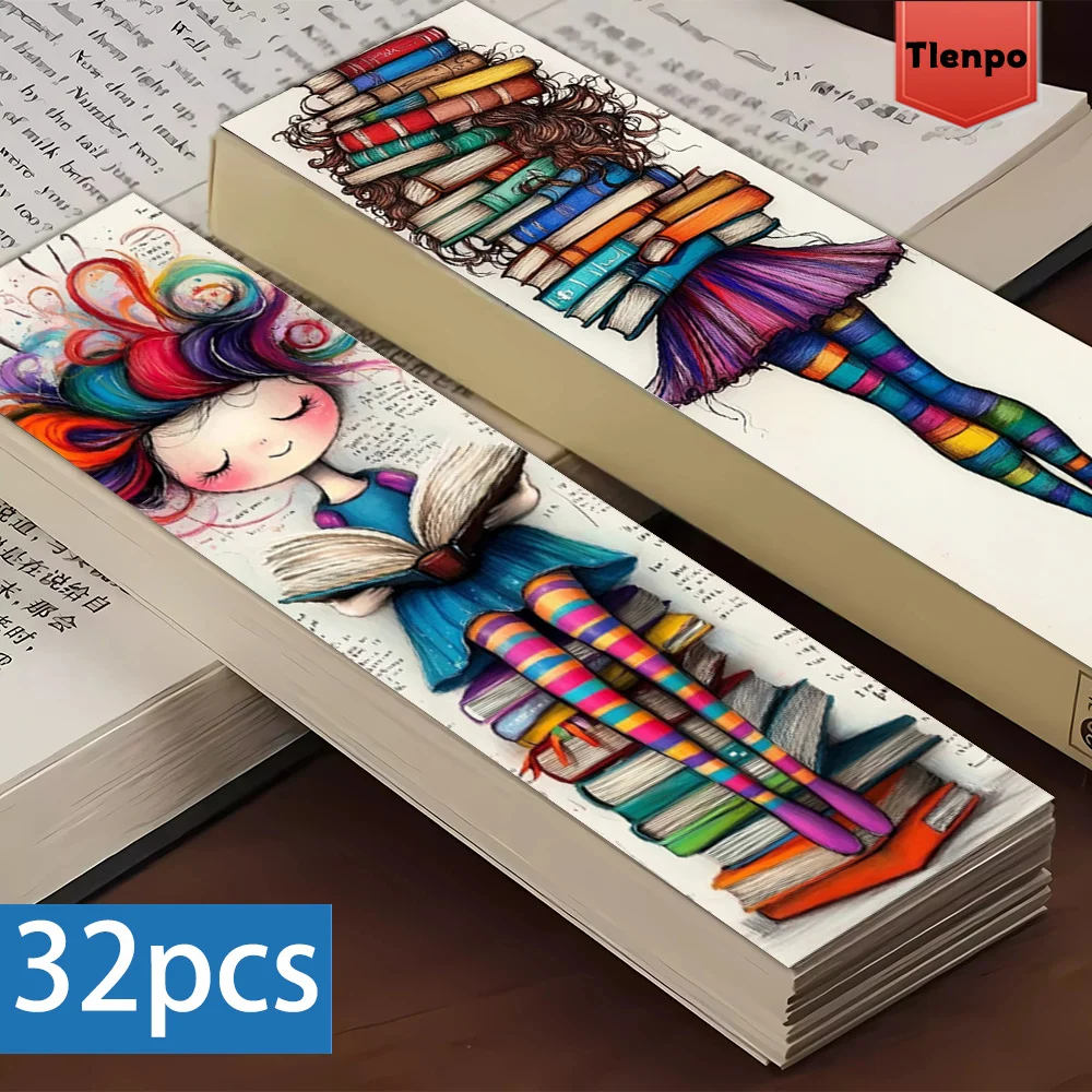 32pcs, Rainbow Socks Reading Theme Bookmarks, Christmas, Teacher Gifts, Back-to-School Holiday Gifts, Creative Artistic Designs
