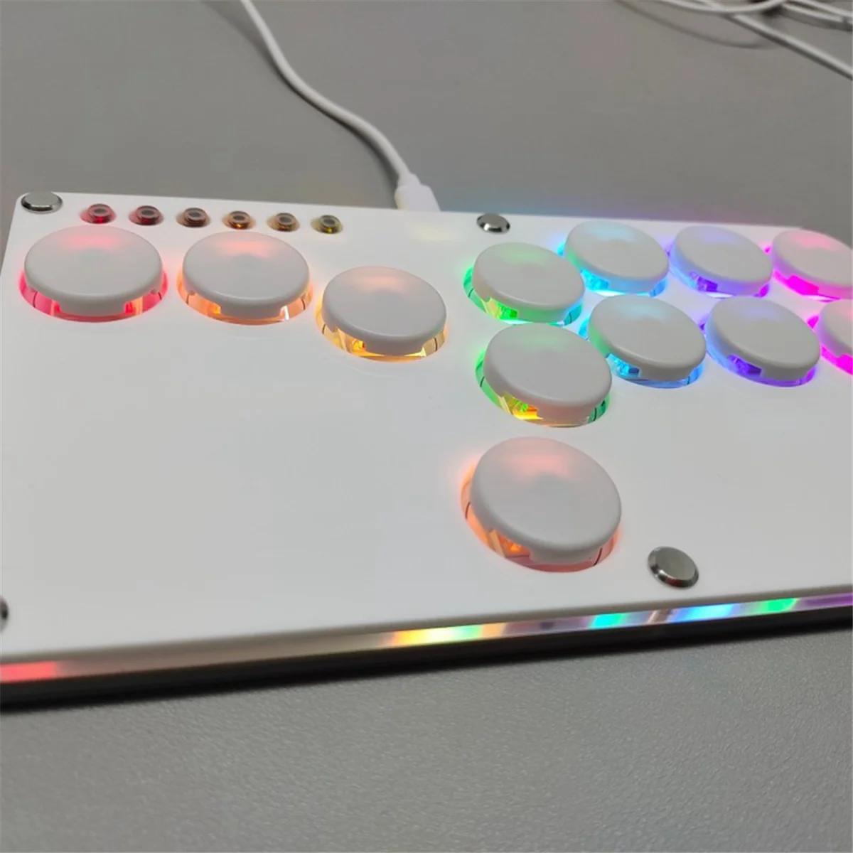 

Hot! Flatbox Hitbox Arcade Fighting Game Encoder Controller Xinput/Dinput Mini Hitbox Console for NS/PS3/PS4 White Key