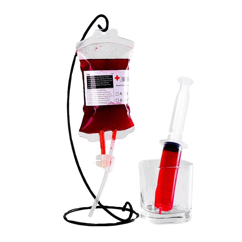 Halloween Blood Bag Drink Bags Creative Cocktail Glasses Cup Edible Plasma Juice Glass Cups Funny Glass Cups Bar Party Accessory