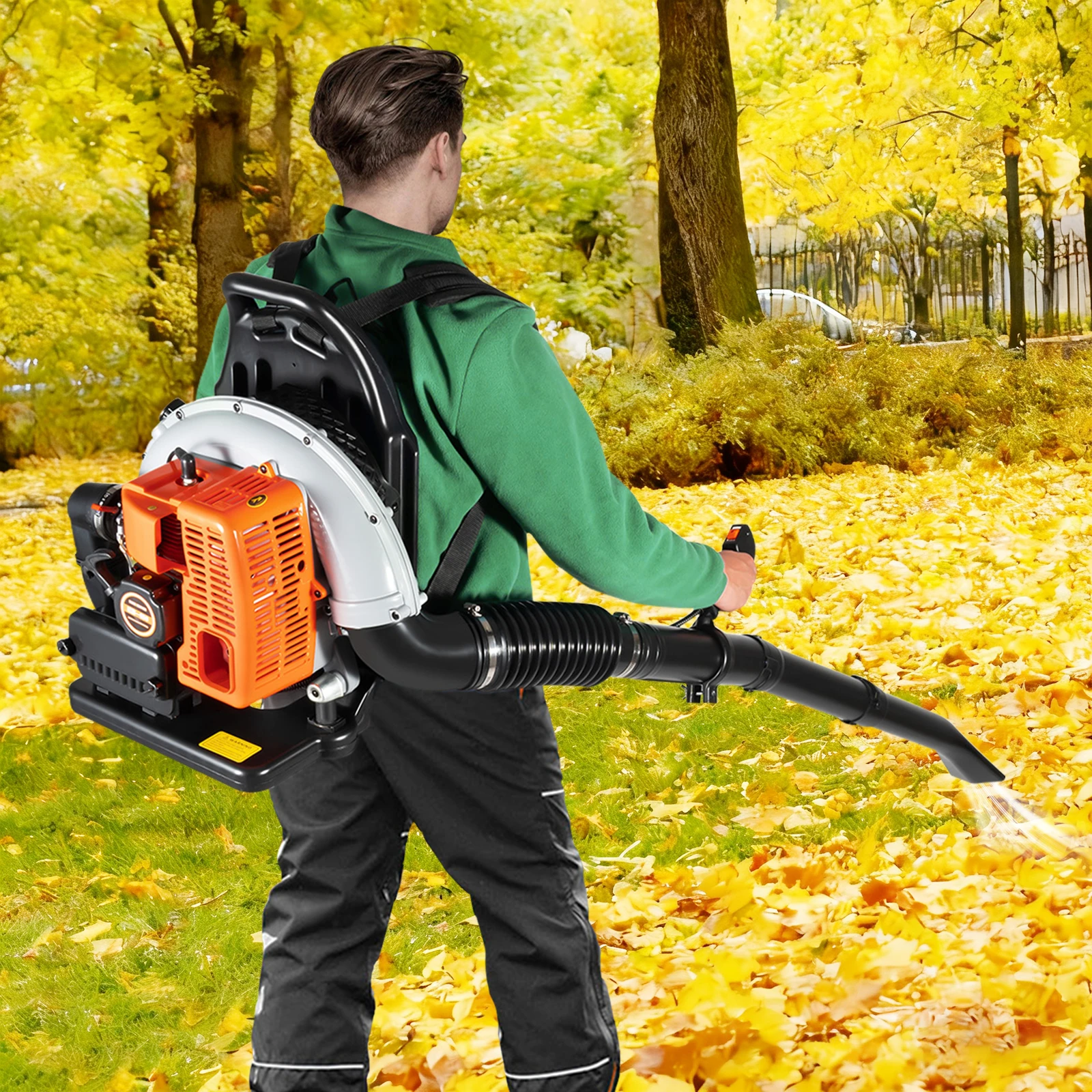 

2-stroke Motor Backpack Gas Powered Leaf Blower Commercial Grass Lawn Cleaner Garden Leaf Blower Adjustable Speed