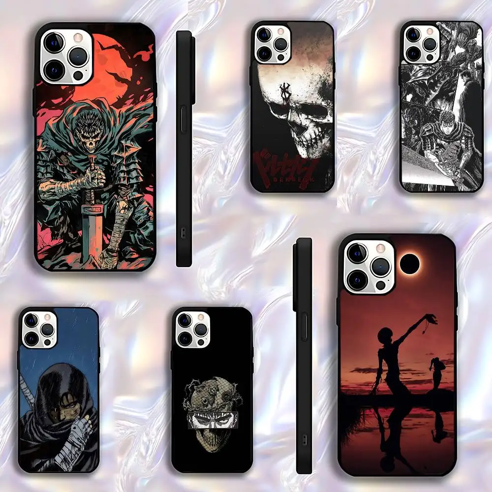 

Anime Guts of B-Berserks Phone Case For iPhone 17,16,15,14,13,12,11,Pro,Max,Plus,E,Air,Mini Protective Black Cover