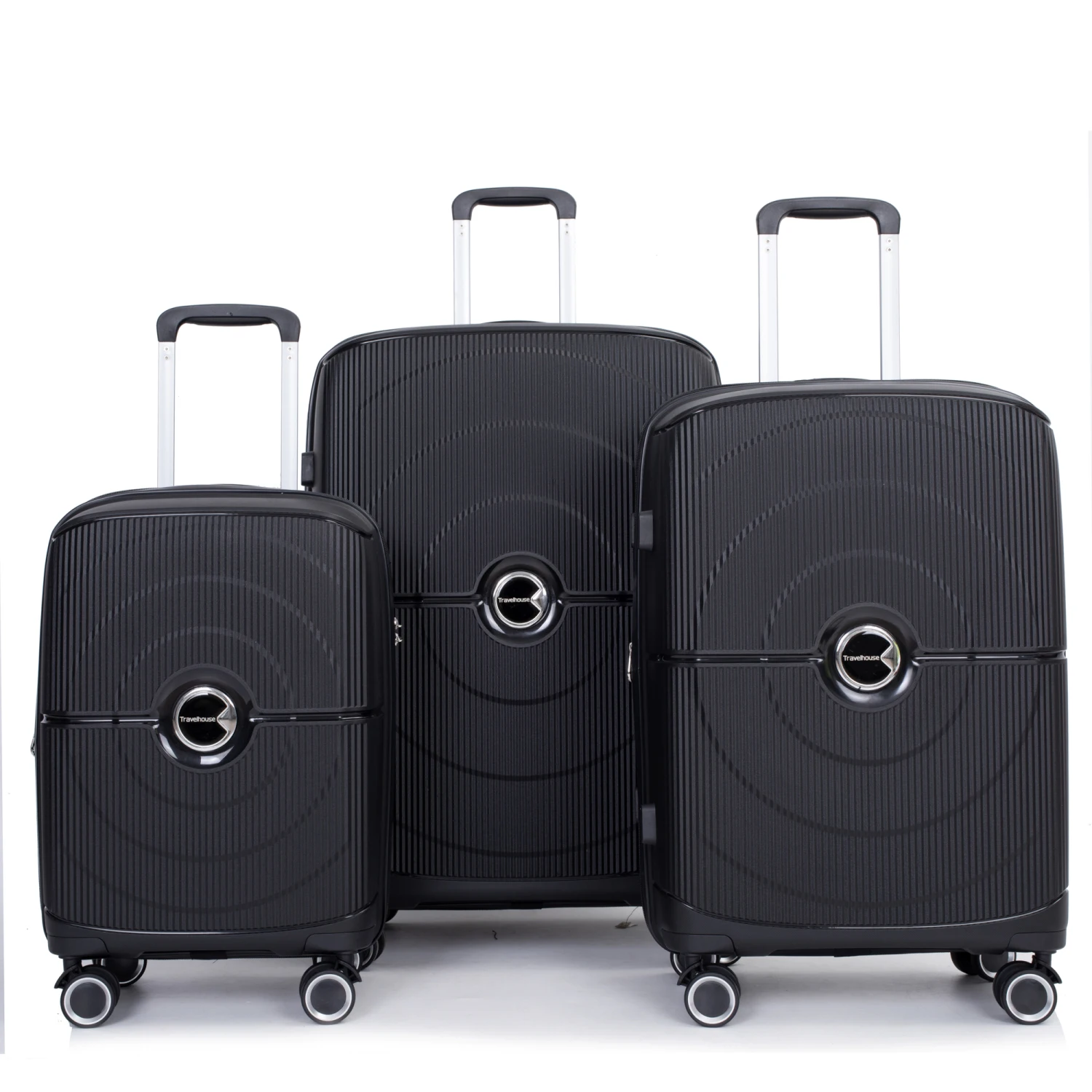 Expandable Hardshell Suitcase Double Spinner Wheels Lightweight Durable Set with TSA Lock, 3-Piece (20/24/28) Black