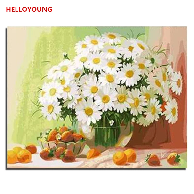 

YH078 DIY Handpainted Oil Painting Chrysanthemum Digital Painting by numbers oil paintings chinese scroll paintings Home Decor