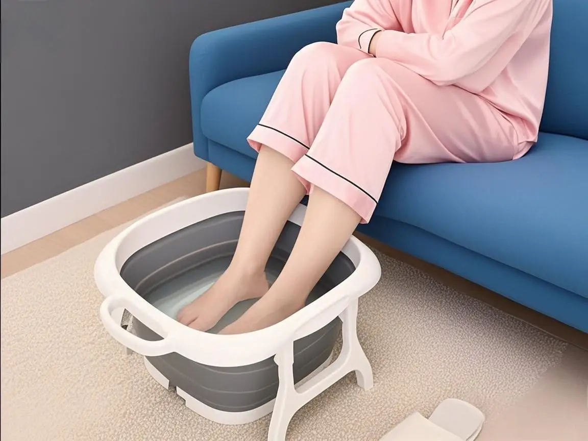 دلو قدم قابل للطي حوض قدم منزلي حوض قدم بلاستيكي دلو محمول عالي الجودة #5