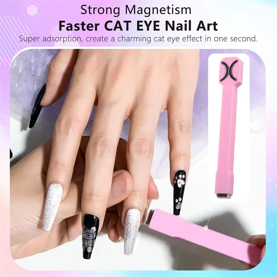3in1 Nail Art Cat Eye Magnet Stick 3D Nail Magnets For Cat Eye Gel Effect Creative Ornaments Nail Props Tools Gel Nail DIY Tool