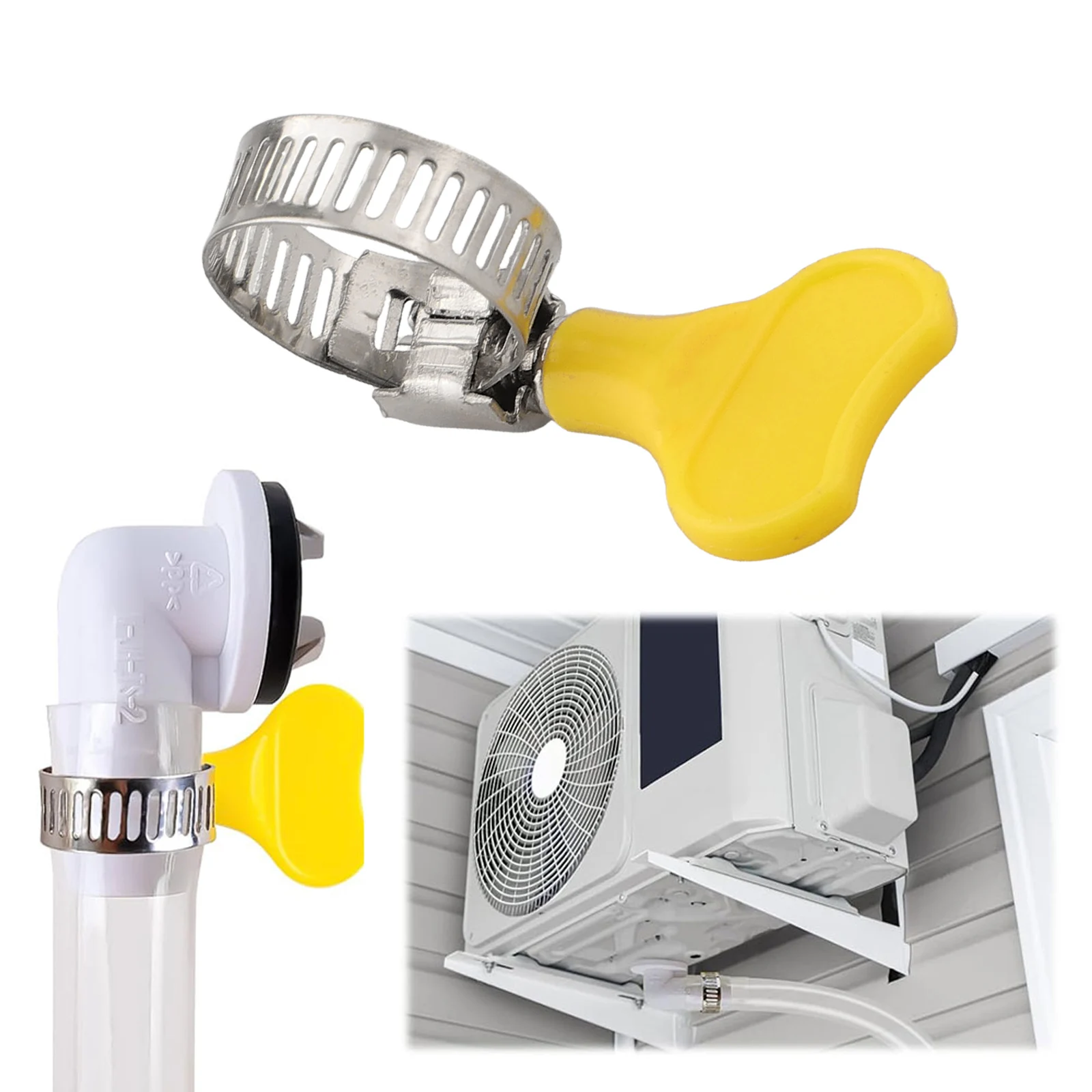 AC Drain Pipe Kit 3FT 6FT ABS Hose with 15mm Connector and 2 Clamps for Reliable Drainage on Split and Casement Air Conditioners