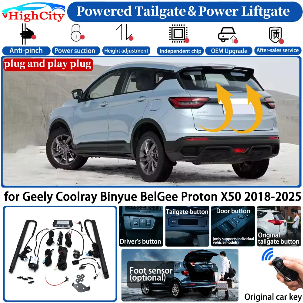 for Geely Coolray Binyue BelGee Proton X50 2018-2025 Car Automatic Smart Powered Tailgate Power Liftgate System Trunk Lift Kit