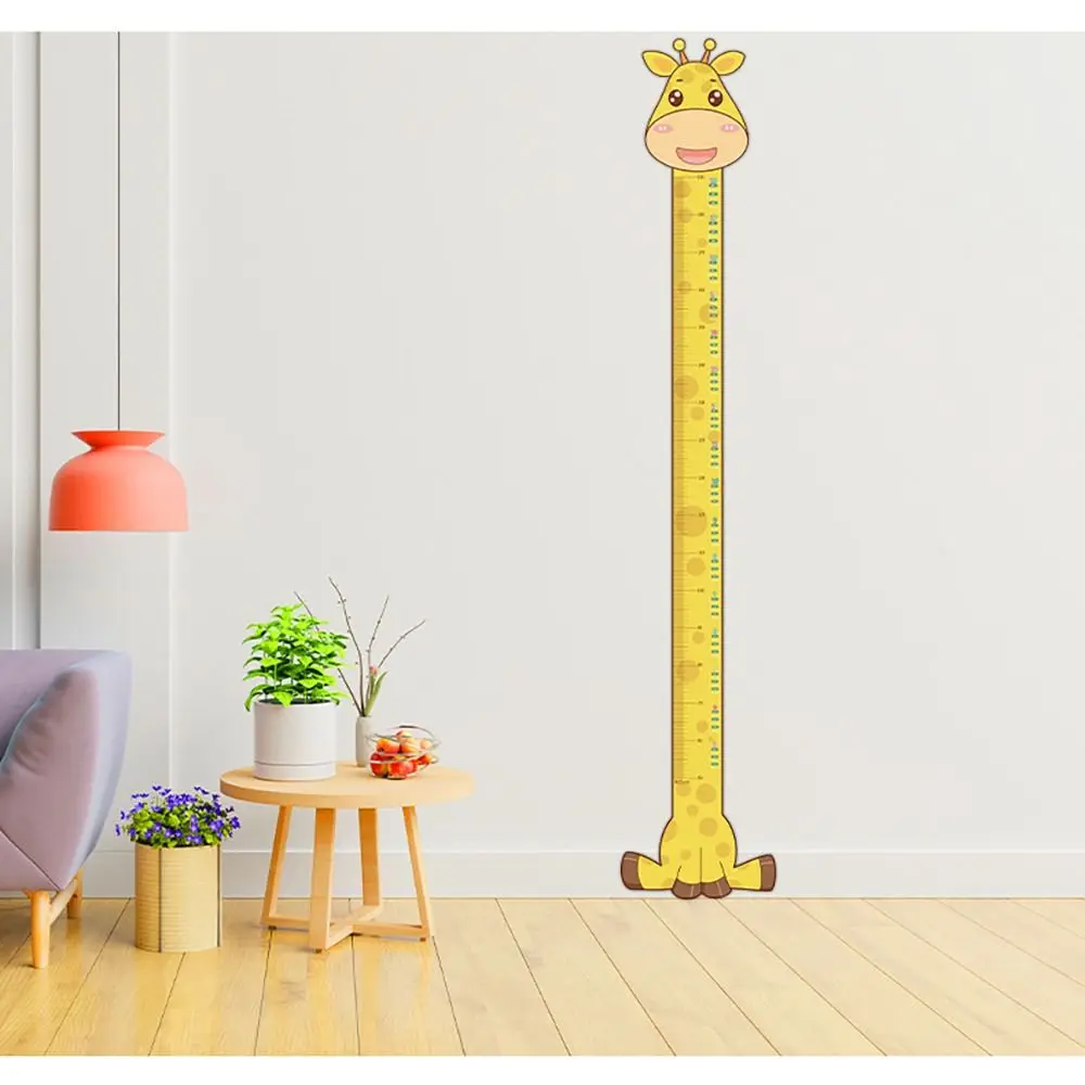 Growth Chart Giraffe Height Sticker Waterproof Animal Height Measuring Ruler Stickers Cartoon Removable Wall Decals