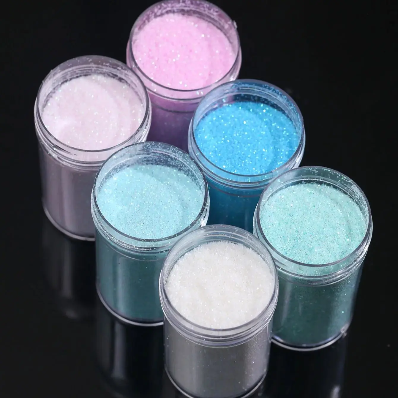 6 Flaschen schillernde, feine Glitzer-Serie, Pulverharz, Zubehör, Glitzer (10 g), Flocken, Basteln, Pailletten, Epoxid-Chips, Flocken für Trommeln – Detail 1