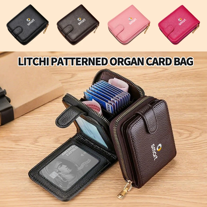

Credit Card Holder Business Bank Card PU Card Cash Storage Clip For Smart Fortwo 451 450 453 Forfour Cabrio Crossblade ROADSTER