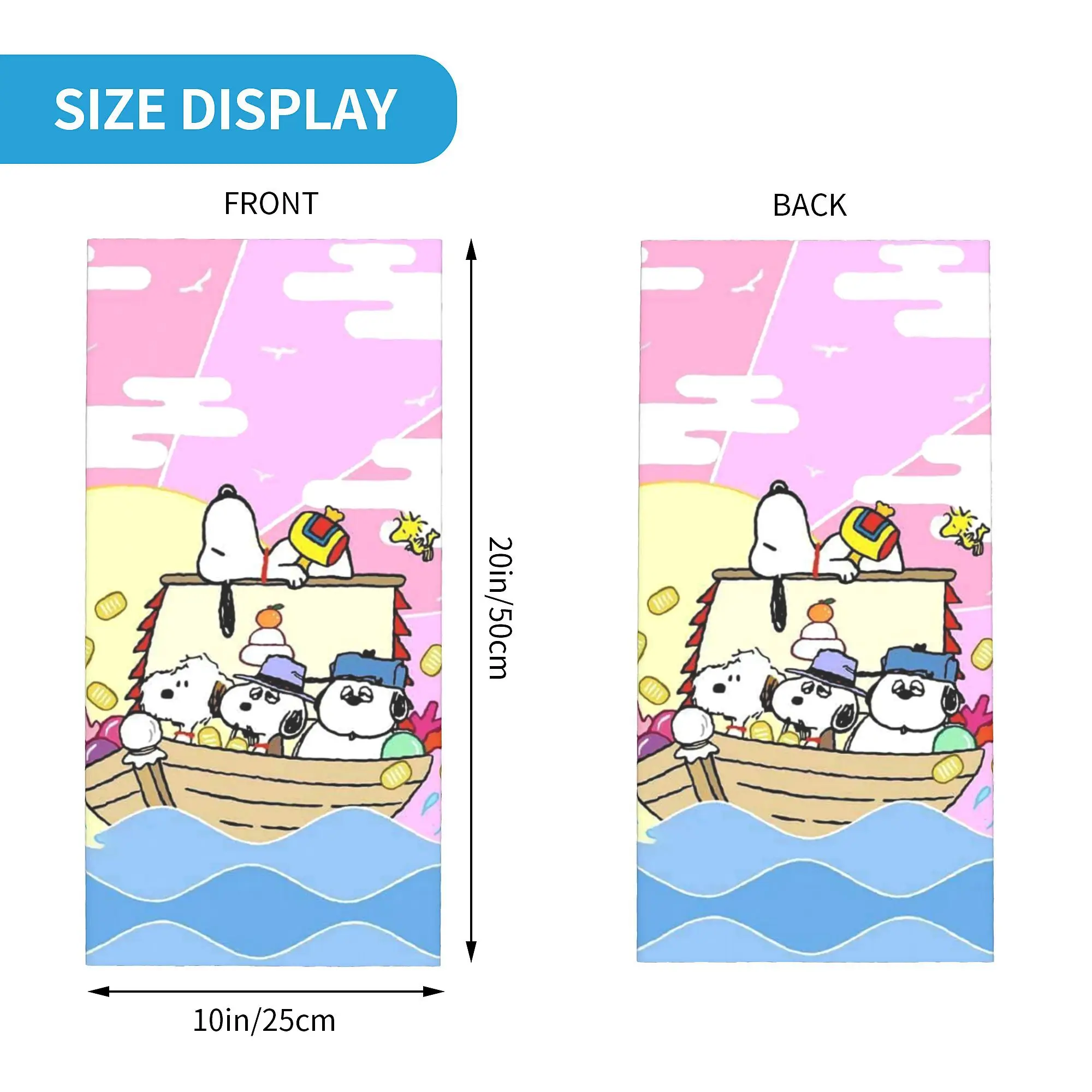 Custom Snoopys Cartoon Moive Bandana Neck Gaiter UV Protection Face Scarf Cover Men Women  Headwear Tube Balaclava