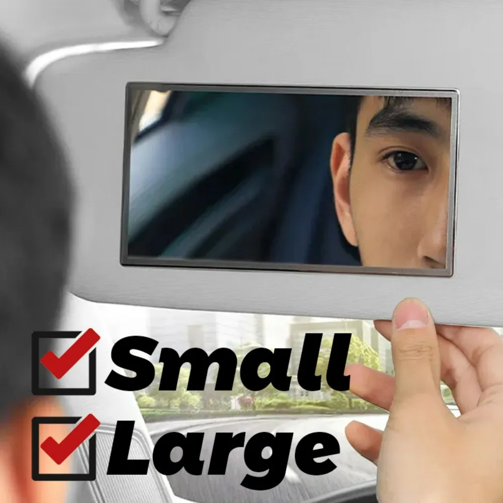 Miroirs de maquillage de voiture en acier inoxydable, prévention des chutes portables, pare-soleil automobile, finition miroir poli HD pour une imagerie claire