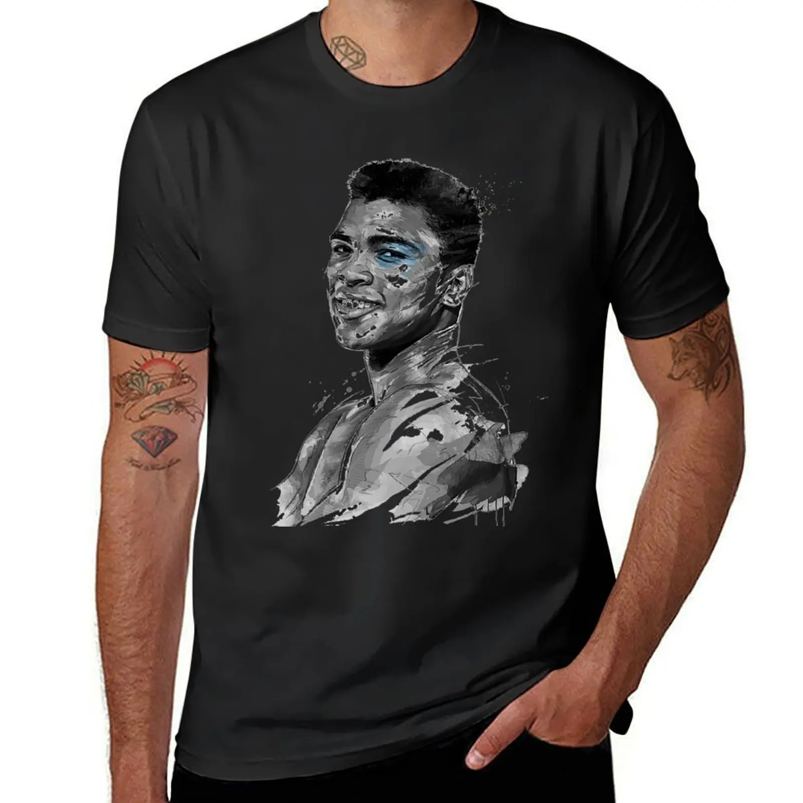 Art Ali Watercolor T-Shirt plain sweat black t-shirts for men