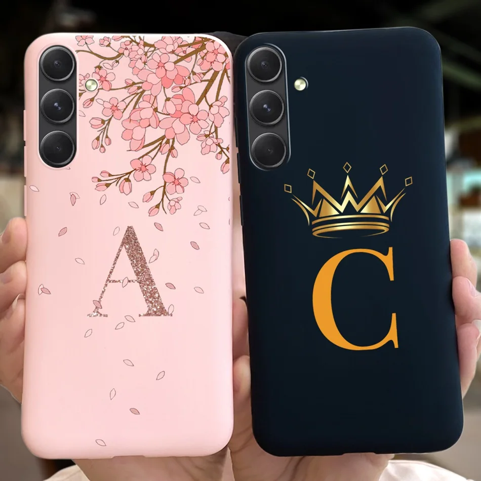 For Samsung Galaxy A55 Phone Case Samsung A55 5G SM-A556B Fashion Letter Soft Silicone TPU Protective Back Cover