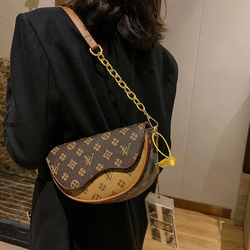 Bolso de hombro con cadena para mujer, bandolera Coreana de diseñador de lujo, 2024