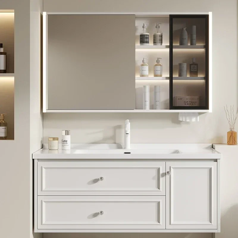 

Furniture Luxury Vanity Bathroom Medicine Cabinet Towel Filing Cabinets Sinks Sink Base Wc Space Saving Drawer Storage Wooden