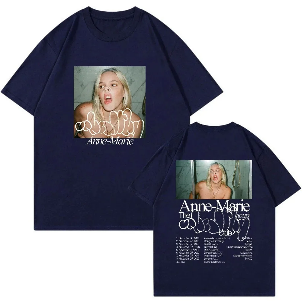 Anne Marie Merch 2024 The Unhealthy Club Tour T-shirt Crewneck Short Sleeve Streetwear Mężczyźni Kobiety Tee Fashion Clothes