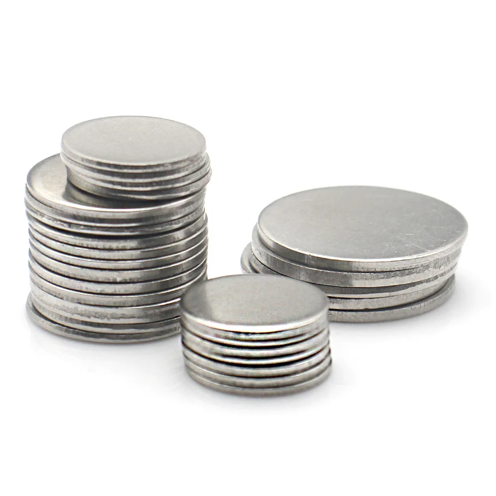5-50pcs 304 Stainless Steel Solid Round Disc Washer No Hole Flat Metal Plate Blank Circle Sheet Plug Cap Dia 6mm-30mm
