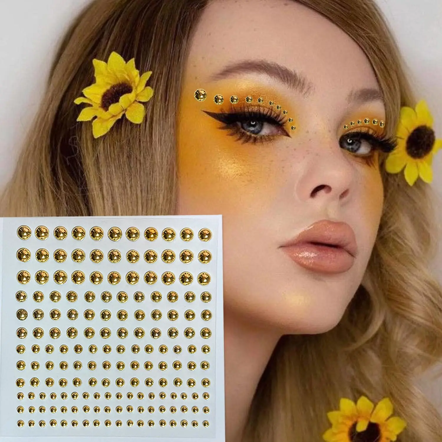 Self Adhesive Diamond Face Stickers Glitter Waterproof for Body Art Party Music Festival Photoshoot Creative Makeup Accessory