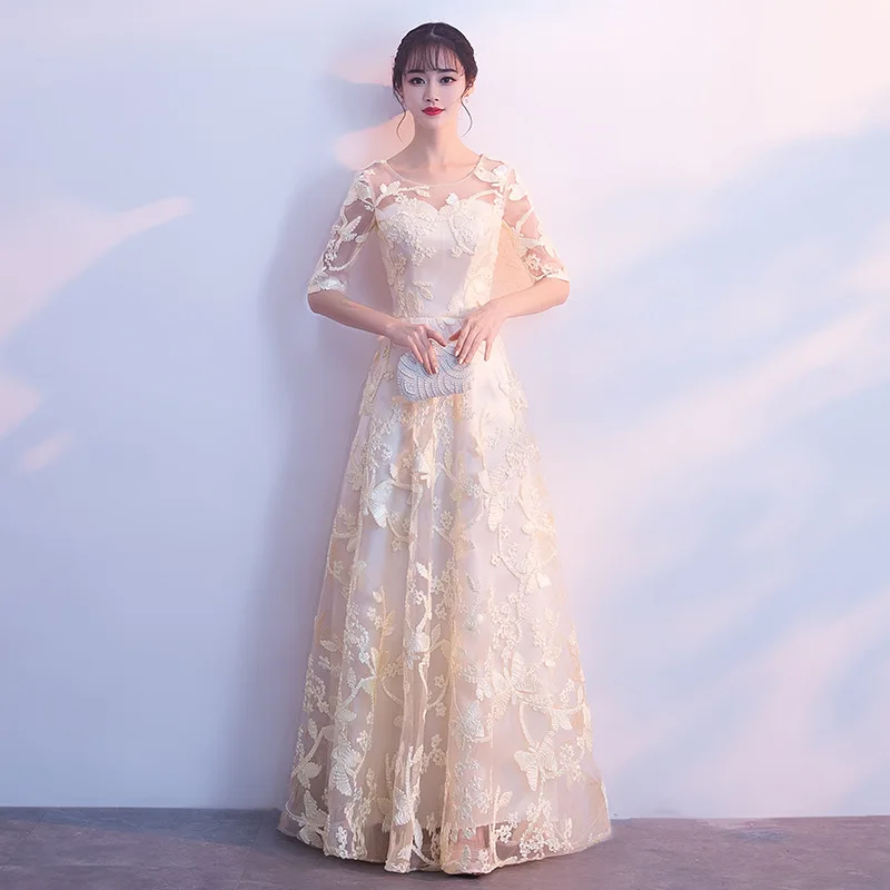 

Banquet Toast Dress Bride 2025 Summer New Wedding Cheongsam Dress Chinese Red Slimming Engagement Evening Dress Female