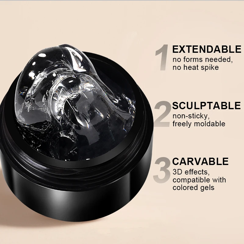 Nascido bonito 2 pçs/set15ml antiaderente extensão de mão gel unha polonês escultura flor arte do prego moldar sólido acrílico verniz gel