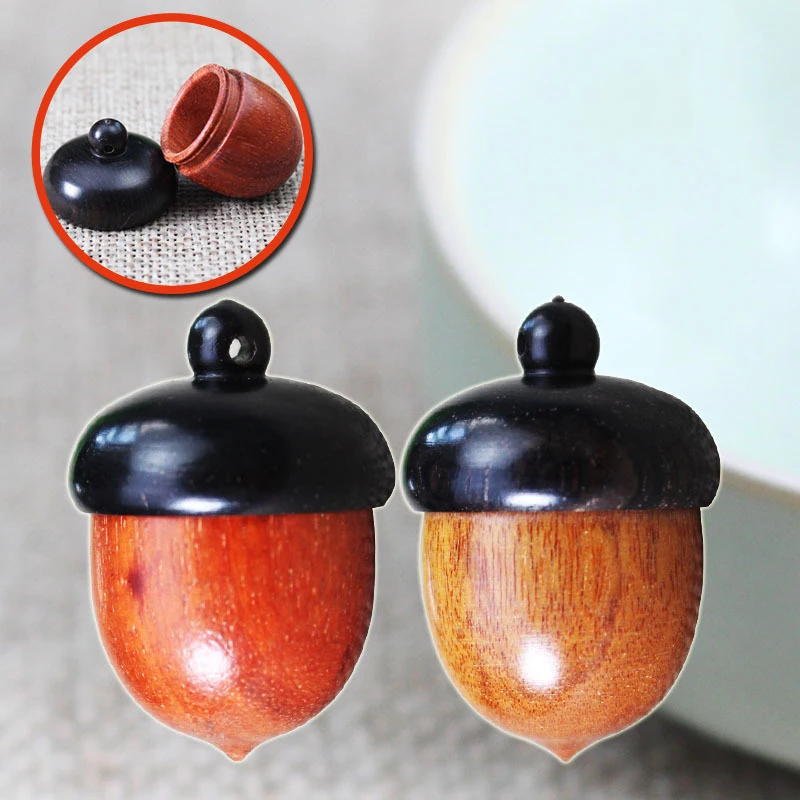 1pc Natural Wood Carved Acorn Charms 30x21mm Wooden Spiral Cover Wish Bottle/Aromatherapy Container DIY Jewelry/Keychains Unisex