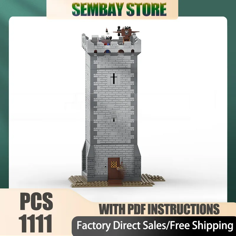 Middeleeuws Kasteel Model Moc Bouwstenen Modulaire Middeleeuwse Toren Model Technologie Blokken Kerst DIY Speelgoed Bouw Geschenken