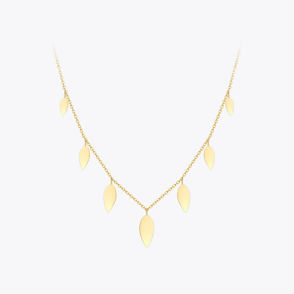 ENFASHION Vintage Leaf Necklace For Women Plant Necklaces 2021 Gold Color Fashion Jewelry Stainless Steel Party Collar P203189