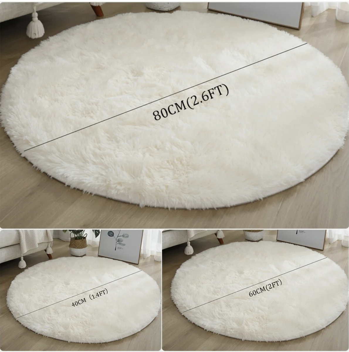 Round Plush Carpet For Living Room Green Shaggy Rug For Sofa Chair Long Hair Floor Mat Bathroom Decoration Kids Rug Fluffy