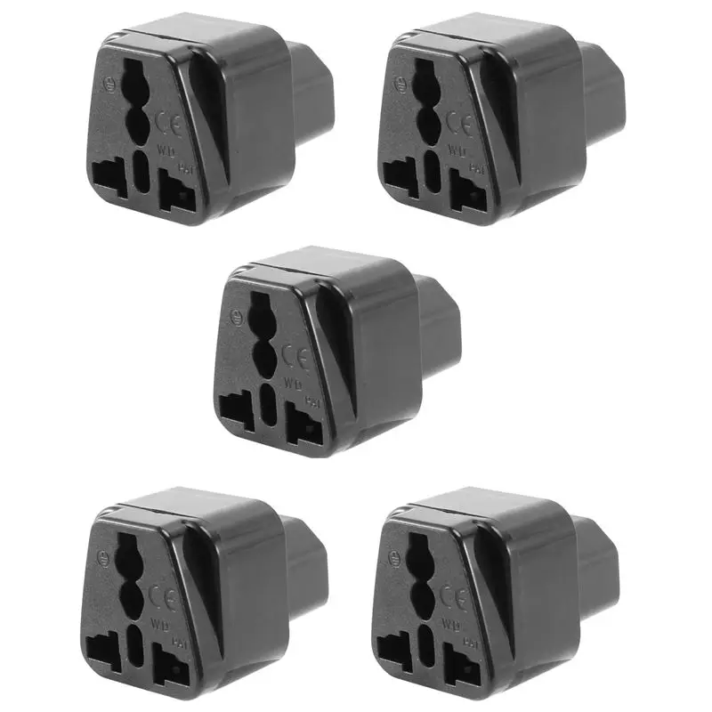 Stylish-5X IEC 320 C14 To Universal Female Power Adapter AC Power Plug Connector, Black