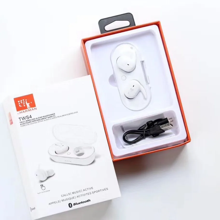 

TWS4 small horn Bluetooth touch automatic power on matching wireless in ear sports headphones