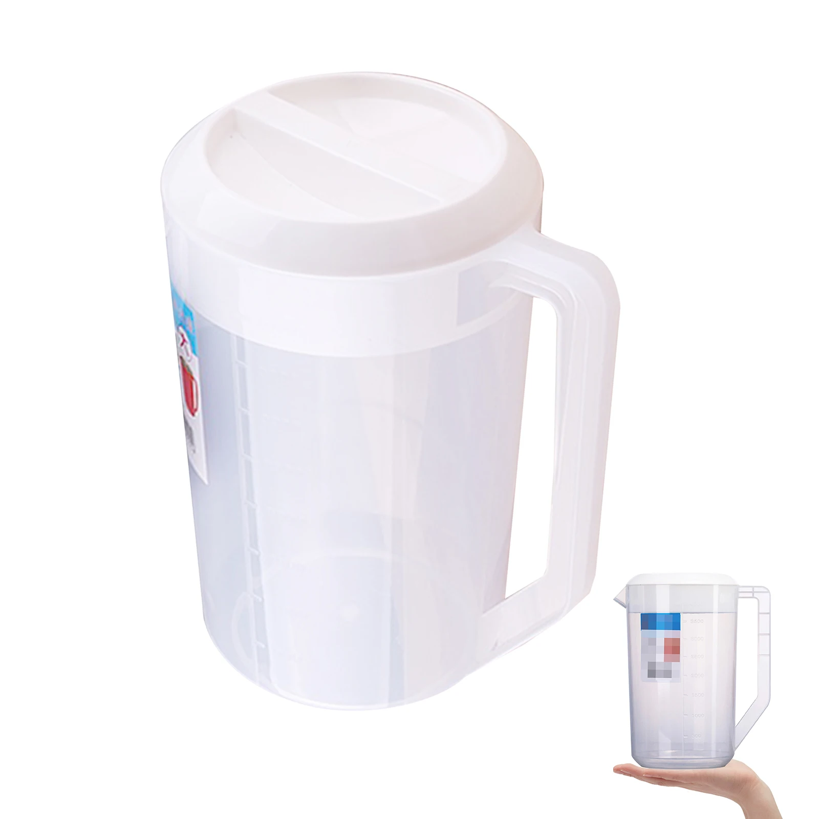 

Plastic Cold Water Pitcher Large Capacity 4000ml Heat Resistant Beverage Jug for Home Party Juice Lemonade Iced Tea