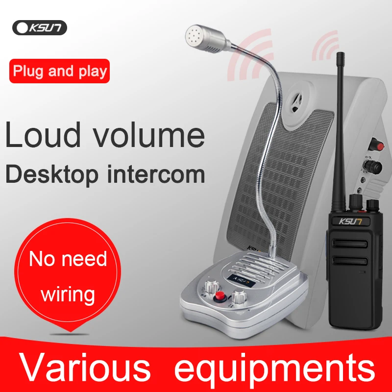 

KSUN Walkie Talkie Q-22 Window Business Desktop Intercom Two Way Microphone Wireless Transceiver Two Way Radio