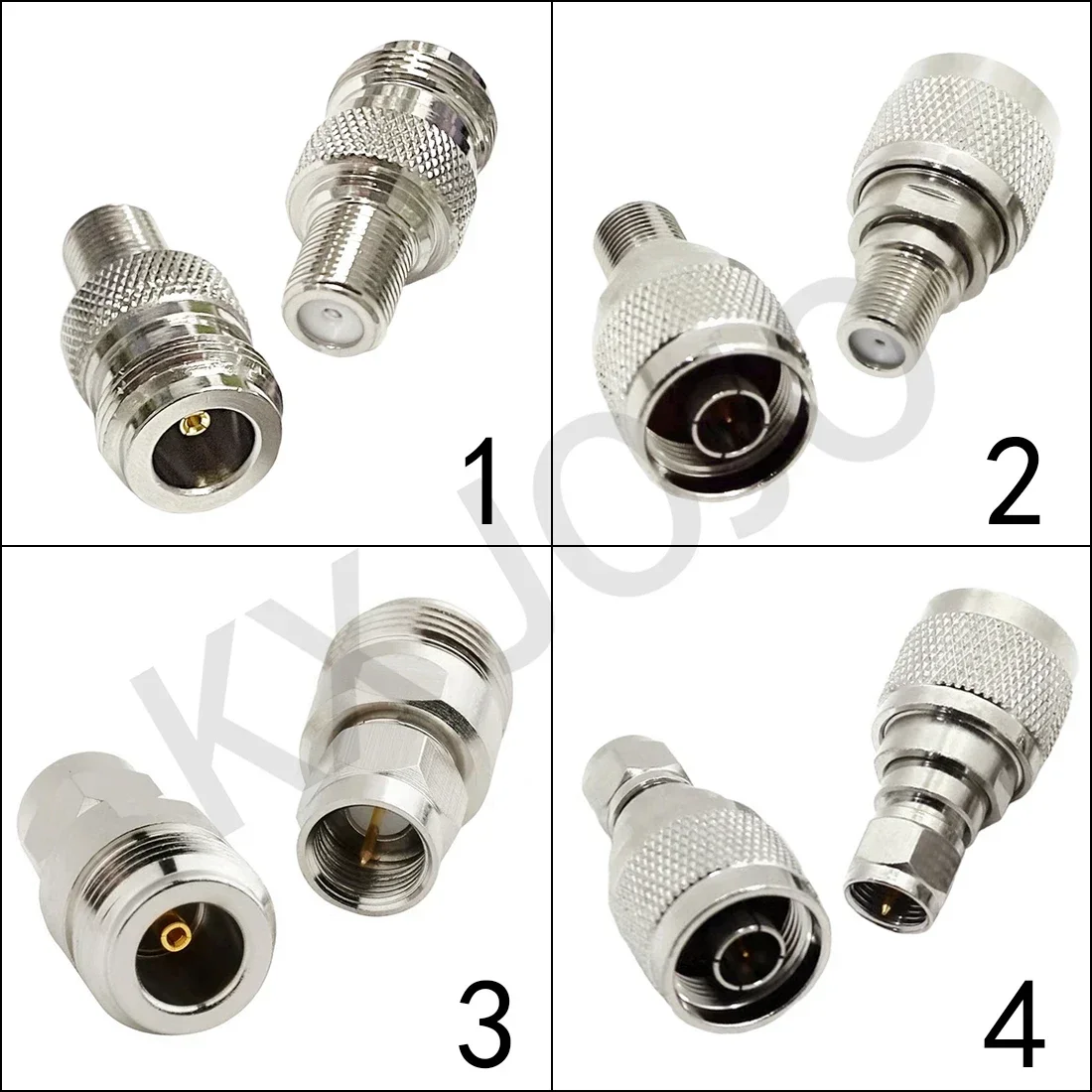 F to N Type Male Female RF Connector Coaxial Converter Antenna Adapter Straight 1pc