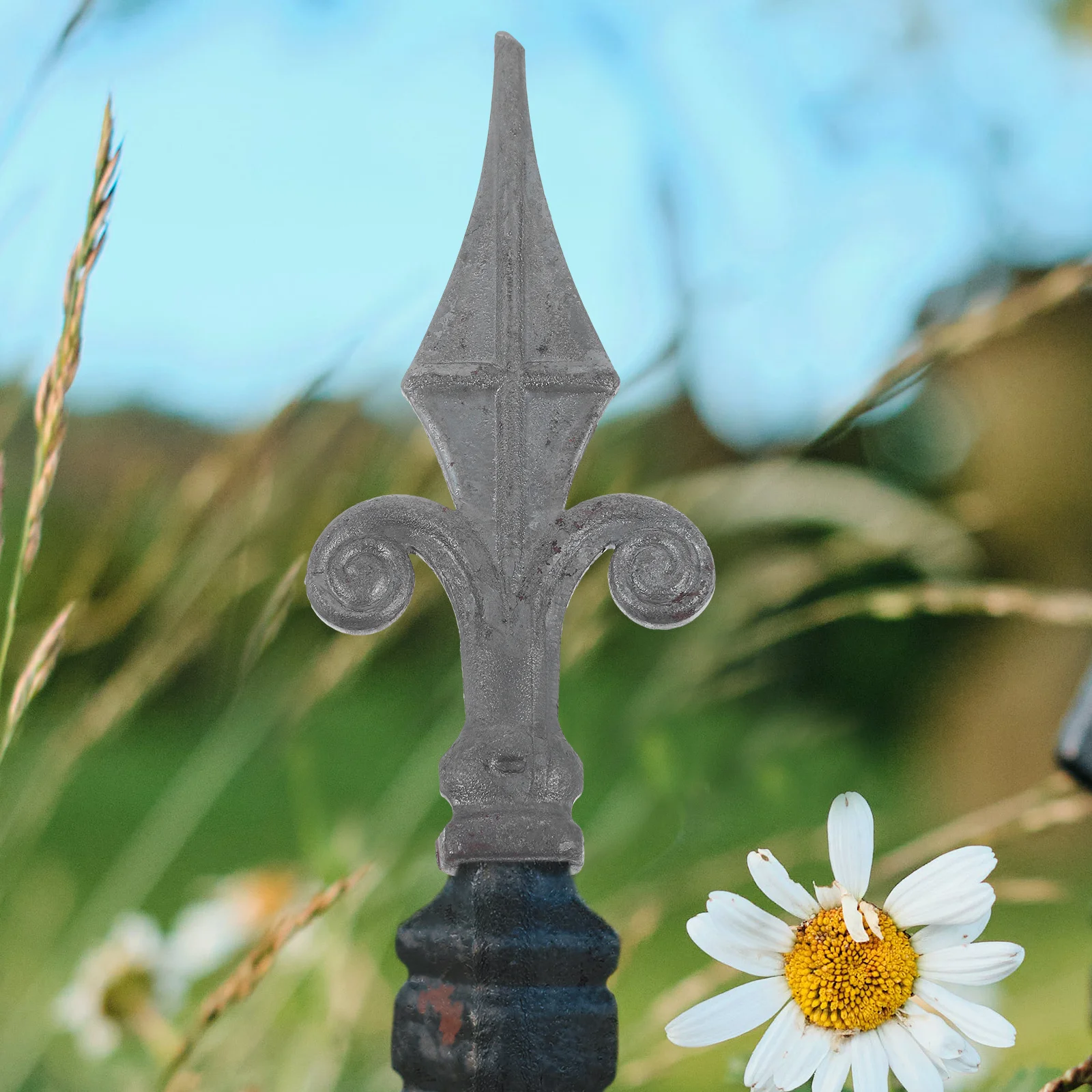 

1pc Cast Iron Fence Accessories Decorative Fence Post Finial Topper For Yard Garden Deck Railing Outdoor Wood Vinyl Cap