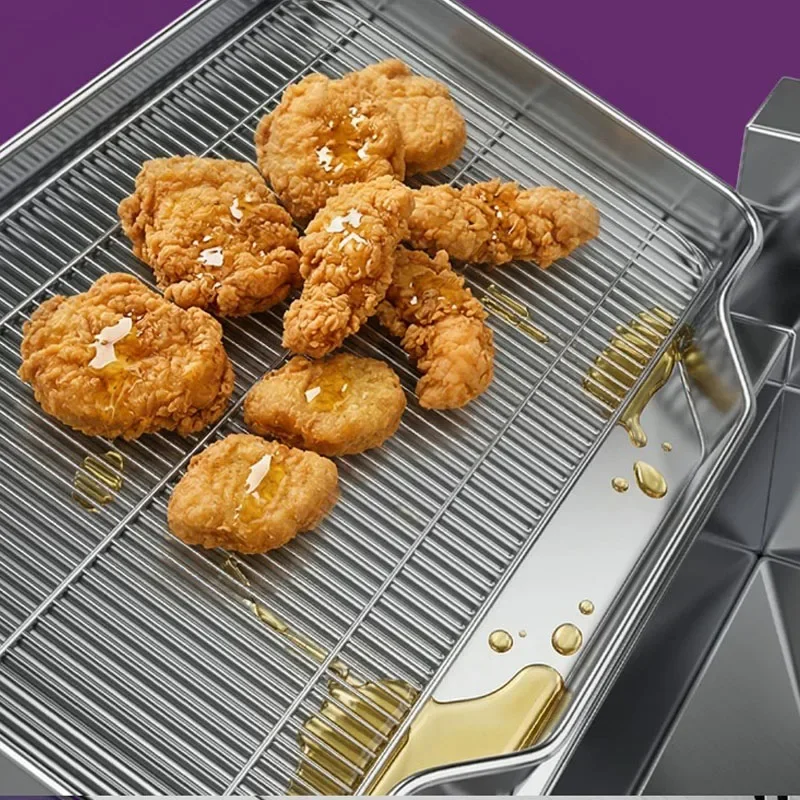 Commercial Large Capacity Electric Deep Fryer, Automatic Electric Frying Machine for Chicken, French Fries, Fried Dough Sticks