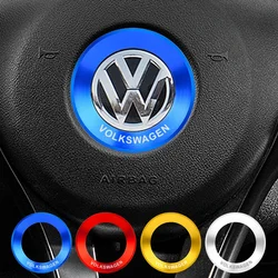 Car Aluminium alloy Steering Wheel Logo Circle Trim Sticker For Volkswagen VW Golf Polo Jetta Mk6 Tiguan Passat Accessories