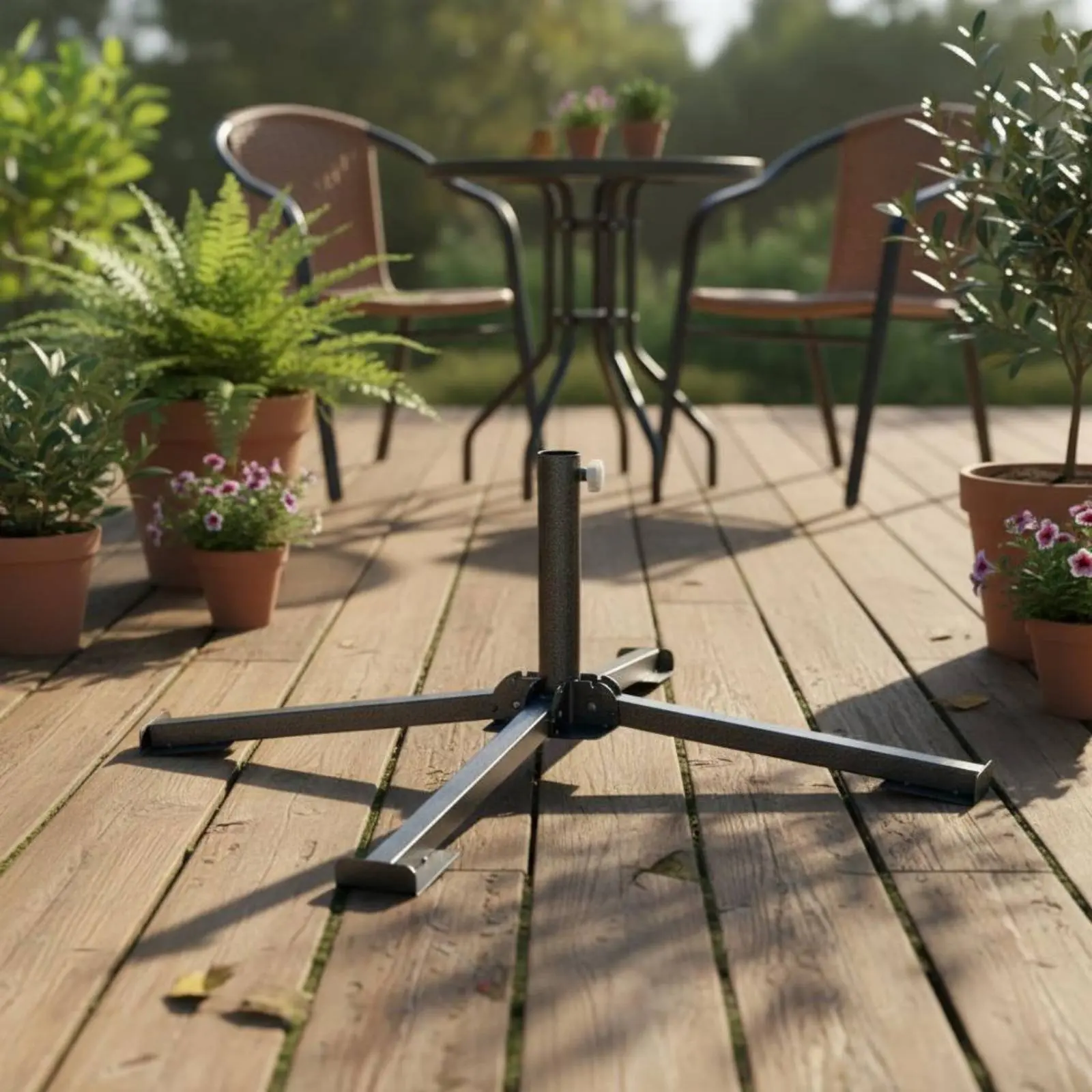 Cross Umbrella Base Easy to Keep Outdoor Shade Gear for Garden