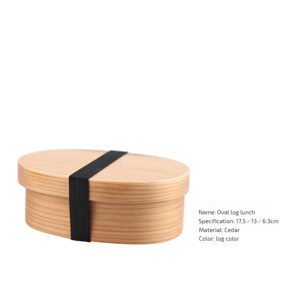 1/2/4PCS Wooden Lunch Box Picnic Japanese Bento Box for School Kids Dinnerware Set with Bag&spoon Fork Chopsticks Round Square