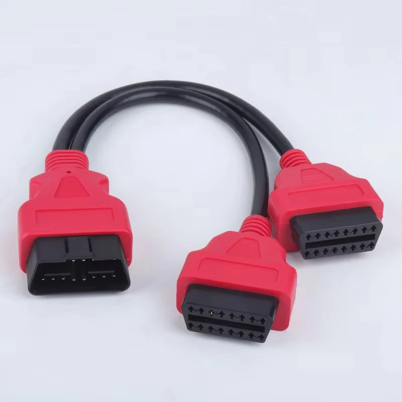 obd2-1-2アダプターケーブル、obd延長ケーブル、12v対応、自動車用、汎用、16ピンコアスプリッター、30cm