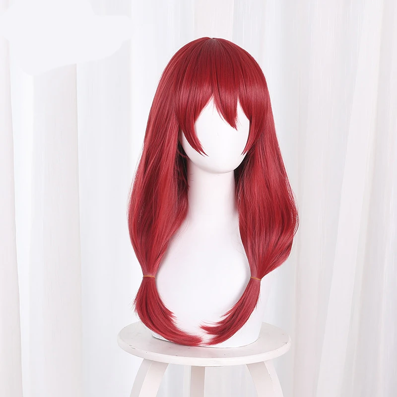 Anime Kakegurui Twin Mikura Sado Cosplay Wig Red Hair Double Tail Long Wig Heat-resistant Fiber Hair Free Wig Cap Girls Women