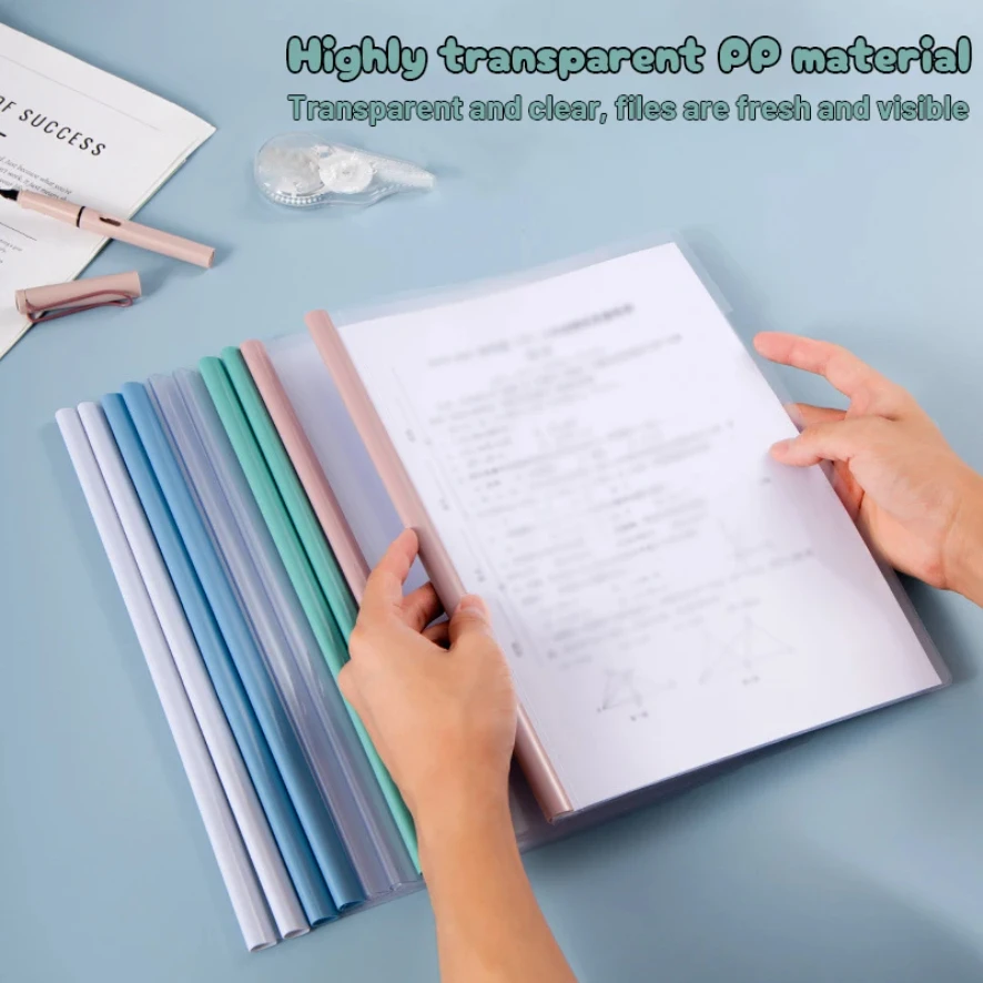 A4 Transparent Folder Thickened Plastic Folder File Waterproof Test Paper Storage Bag Office Document Classification Bag
