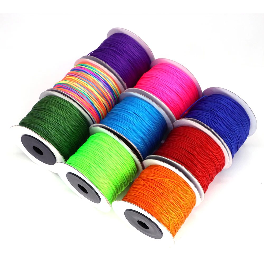 100Yds/roll 0.8mm Nylon Thread Cord Chinese Knot Cord Bracelet Braided String DIY Tassels Beading String Jewelry Craft Making image 3