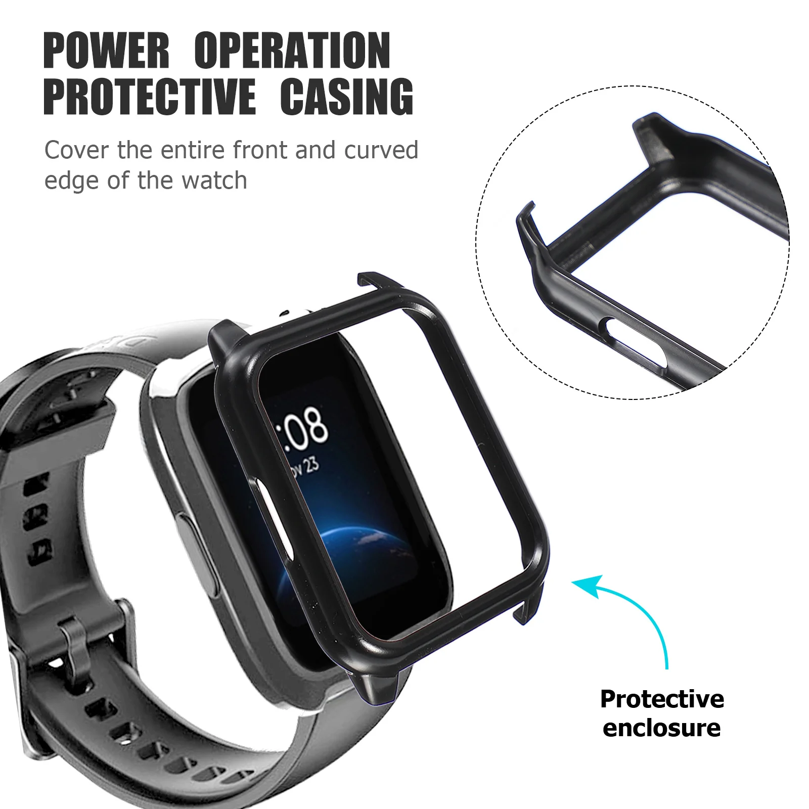 

1Pcs Smartwatch Cover Protective Watch Case High-Hardness Modern Design Scratch-Resistant Drop Protection for Watch2