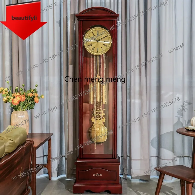 

M07 Механические напольные часы для украшения гостиной, бытовые ретро американские легкие роскошные маятниковые часы