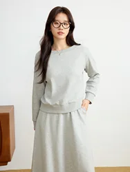 DUSHU Off-shoulder Collar Sweater Skirt Set 2025 Spring Summer Elegant Style All-match Commuter Pullover Top High Waist Skirt