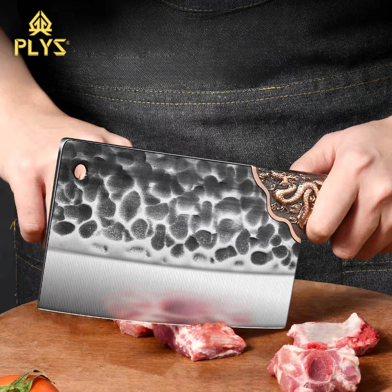 PLYS chef special meat cutter machete bone sharp, longquan forged kitchen knife household chopping dual-use knives